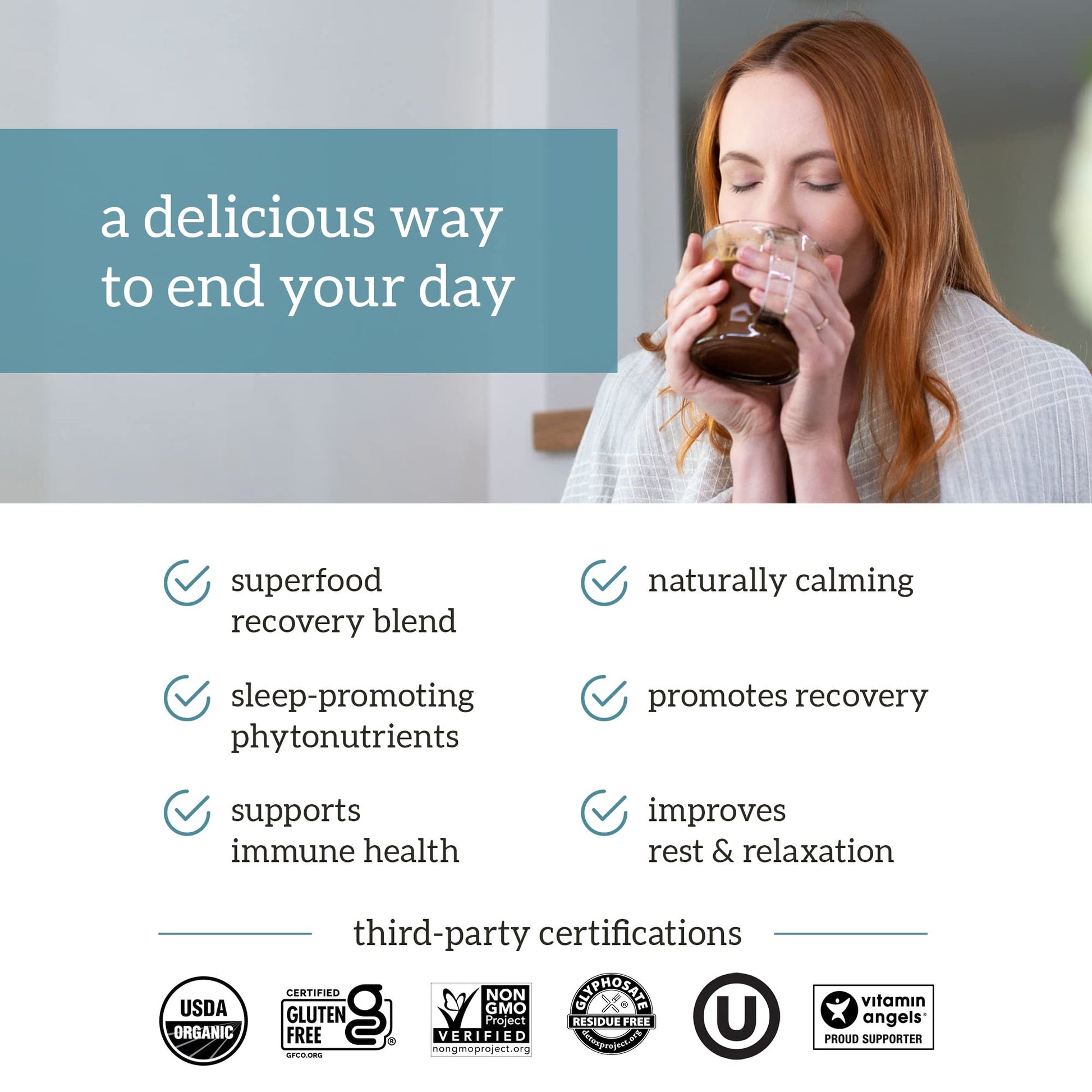 Organifi - Gold Chocolate - Superfood Supplement Powder - 20 Day Supply - Supports Rest - Maple Wellness Supplements