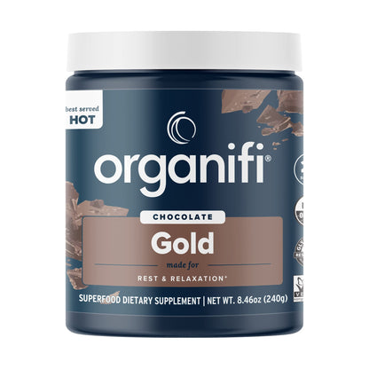 Organifi - Gold Chocolate - Superfood Supplement Powder - 20 Day Supply - Supports Rest - Maple Wellness Supplements
