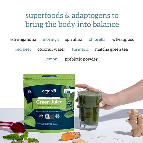 Organifi Green Juice and Red Juice Bundle - 30 Day Supply - Delicious, Refreshing Organic - Maple Wellness Supplements