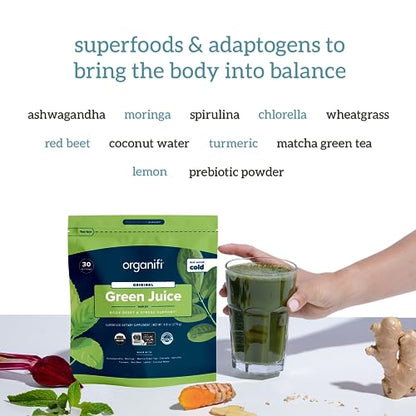 Organifi Green Juice and Red Juice Bundle - 30 Day Supply - Delicious, Refreshing Organic - Maple Wellness Supplements