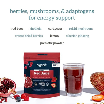 Organifi Green Juice and Red Juice Bundle - 30 Day Supply - Delicious, Refreshing Organic - Maple Wellness Supplements