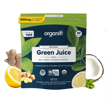 Organifi Green Juice - Powder Supplement with Organic Spirulina, Ashwagandha - Maple Wellness Supplements