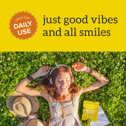 Organifi Happy Drops - Daily Superfood Happy Gummies for Adults - Mood Support Supplement for Balance, Bliss, Energy and Taking the Edge Off - Sweet Lemon Flavor - 60 Gummies - Maple Wellness Supplements