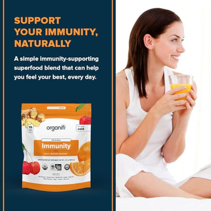 Organifi Immunity - Organic Superfood Immunity Support - 15 Single Serve Packets - Maple Wellness Supplements