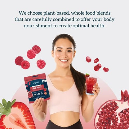 Organifi Red Juice - Vegan Energy Powder - Berry-Flavored Adaptogen Drink - Caffeine - Maple Wellness Supplements