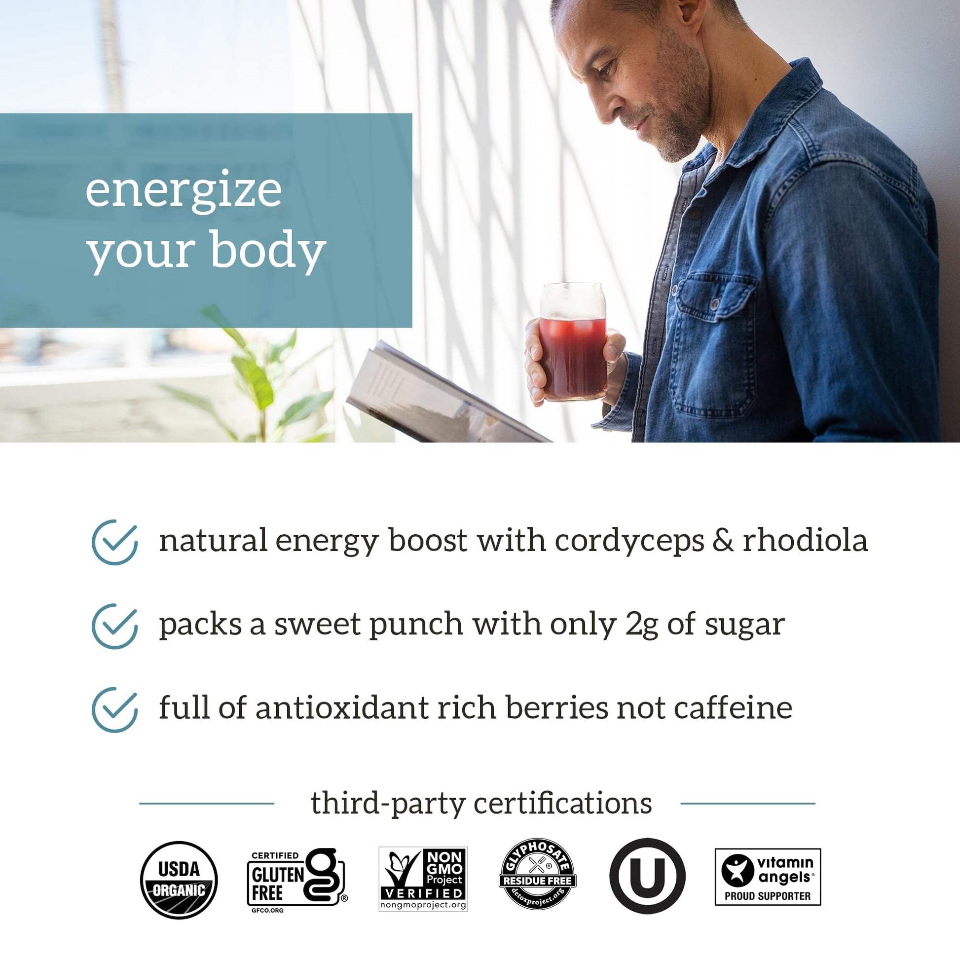 Organifi Sunrise to Sunset Power Box (9.5 Oz. Each) - Organic Superfood Powder - Maple Wellness Supplements