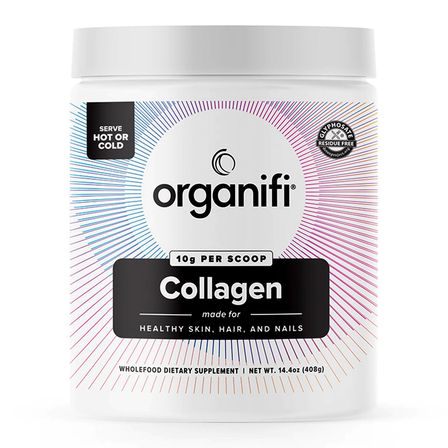 Organifi Unflavored Collagen Powder - Supports Stronger Skin, Nail, and Hair, 40 Servings - Maple Wellness Supplements