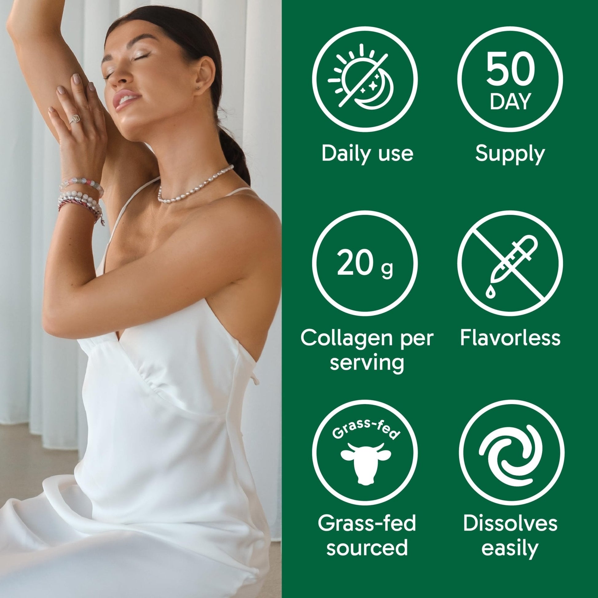 Organika Collagen Powder - for Healthy Hair, Skin, Nails, and Joints. Hydrolyzed Protein Peptides for Better Absorption- Grass-Fed, Non-GMO- Unflavoured- 2.2lbs - Maple Wellness Supplements