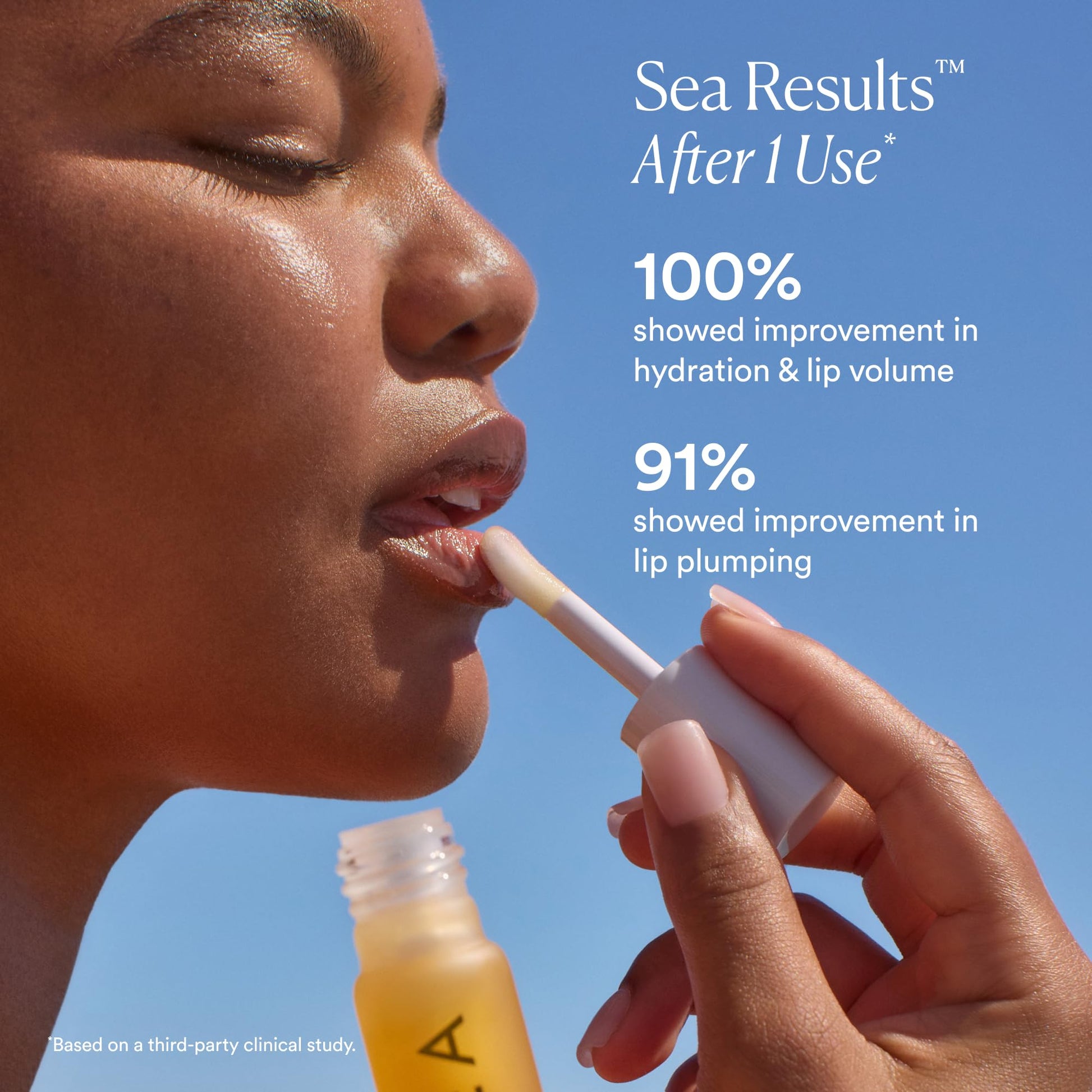 OSEA Hyaluronic Lip Oil Booster – Clean Beauty Lip Oil for Plump, Glossy, Hydrated Lips – Nourishing Seaweed & Meadowfoam Oil – Vegan, Non-Sticky, High-Shine Finish - Maple Wellness Supplements