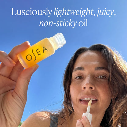 OSEA Hyaluronic Lip Oil Booster – Clean Beauty Lip Oil for Plump, Glossy, Hydrated Lips – Nourishing Seaweed & Meadowfoam Oil – Vegan, Non-Sticky, High-Shine Finish - Maple Wellness Supplements