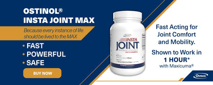Ostinol Insta Joint Maximum Strength – Advanced Joint Support Capsules with Cyplexinol®, Maxicuma®, ApresFlex® & Boswellia – Supports Cartilage, Flexibility & Mobility – 72 Capsules - Maple Wellness Supplements