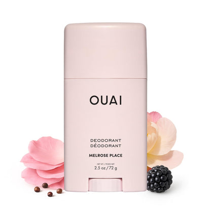 OUAI Aluminum Free Deodorant - Women's Deodorant with 24-Hour Odor Control & Invisible Application - Enriched with Notes of Rose, Berry, Lychee & Pink Peppercorn - Melrose Place (2.5 oz) - Maple Wellness Supplements