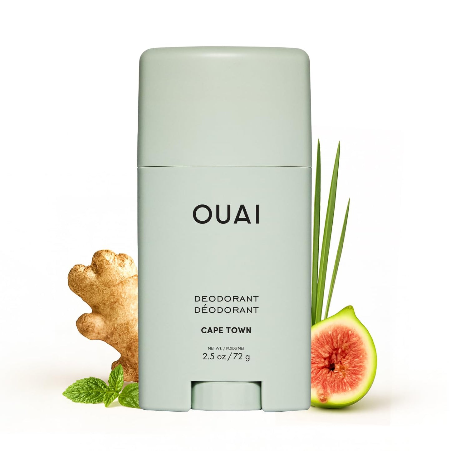OUAI Aluminum Free Deodorant - Women's Deodorant with 24-Hour Odor Control & Invisible Application - Enriched with Notes of Wet Grass, Ginger, Basil & Green Fig - Cape Town (2.5 oz) - Maple Wellness Supplements