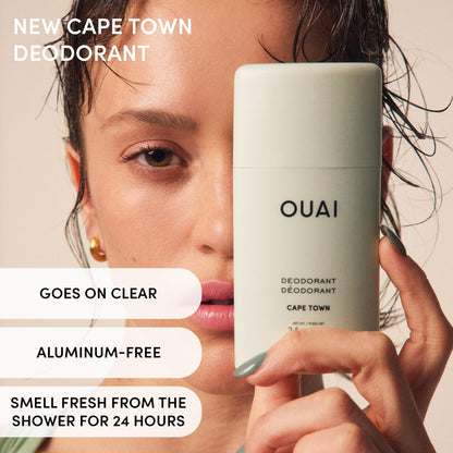 OUAI Aluminum Free Deodorant - Women's Deodorant with 24-Hour Odor Control & Invisible Application - Enriched with Notes of Wet Grass, Ginger, Basil & Green Fig - Cape Town (2.5 oz) - Maple Wellness Supplements