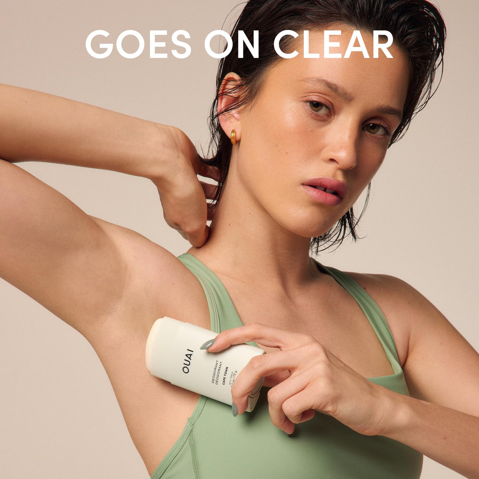 OUAI Aluminum Free Deodorant - Women's Deodorant with 24-Hour Odor Control & Invisible Application - Enriched with Notes of Wet Grass, Ginger, Basil & Green Fig - Cape Town (2.5 oz) - Maple Wellness Supplements
