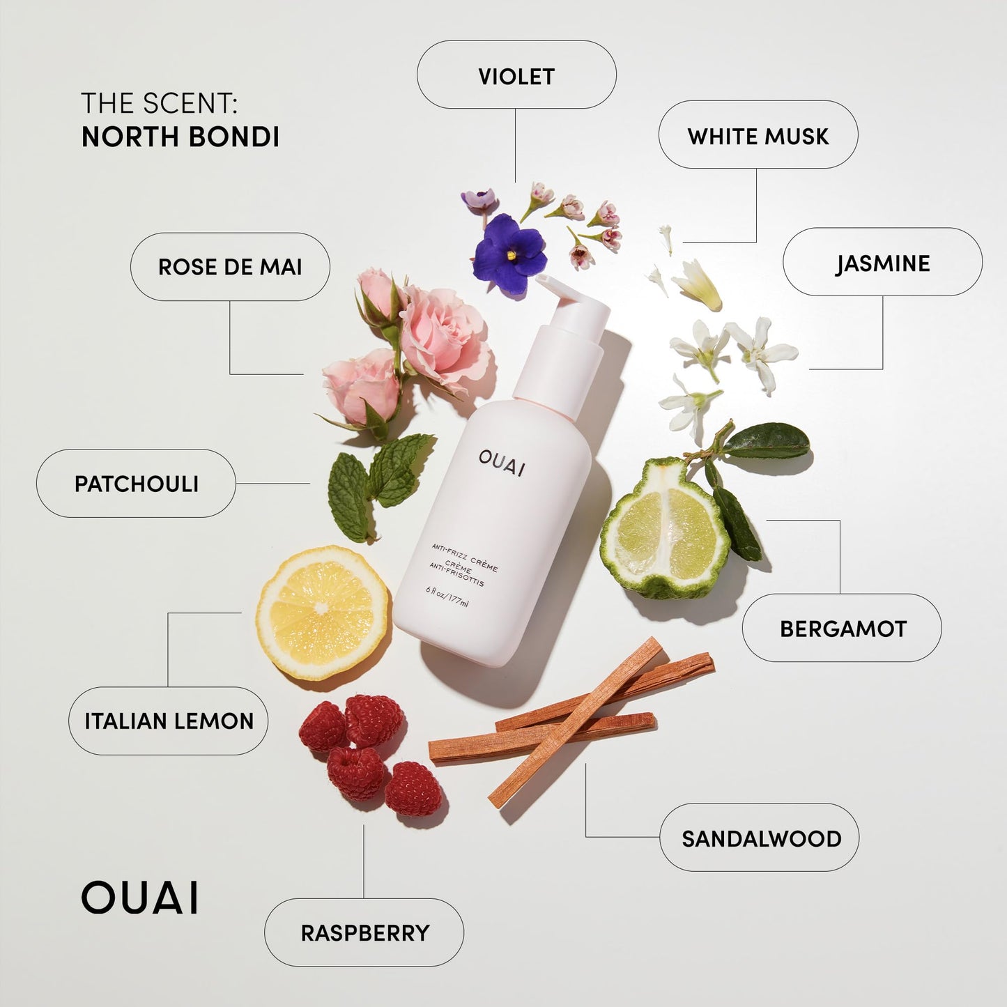 OUAI Anti Frizz Cream - Moisturizing Hair Cream with Frizz Control & Heat Protection - Provides Lasting Hydration with Jackfruit & Beetroot Extract - Paraben, Phthalate & Sulfate Free (6 oz) - Maple Wellness Supplements