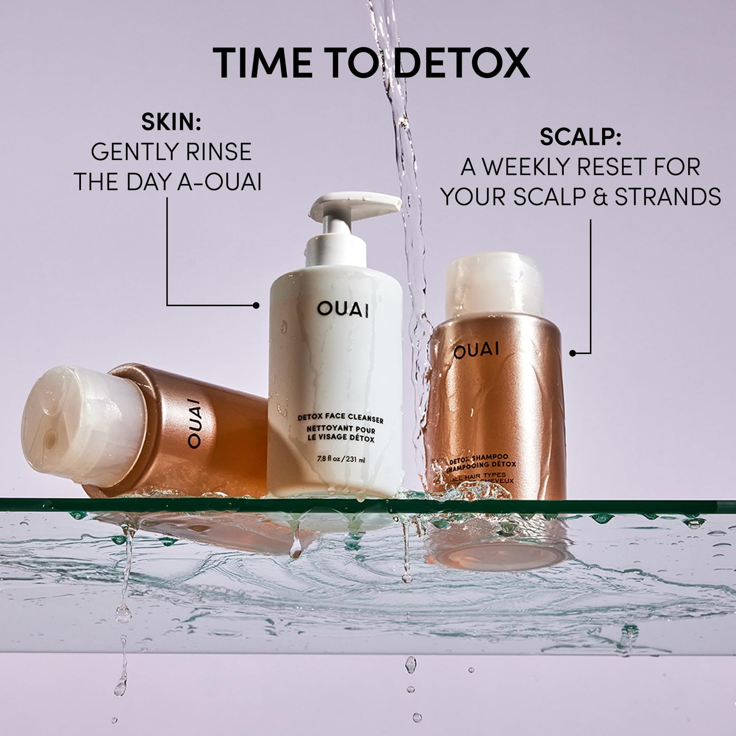 OUAI Detox Facial Cleanser - Deep Cleansing Face Wash with Glycolic Acid, Niacinamide & PHA - Removes Sweat, Dirt & Oil Without Drying - Gentle Face Cleanser for Post-Workout (7.8 Fl Oz) - Maple Wellness Supplements