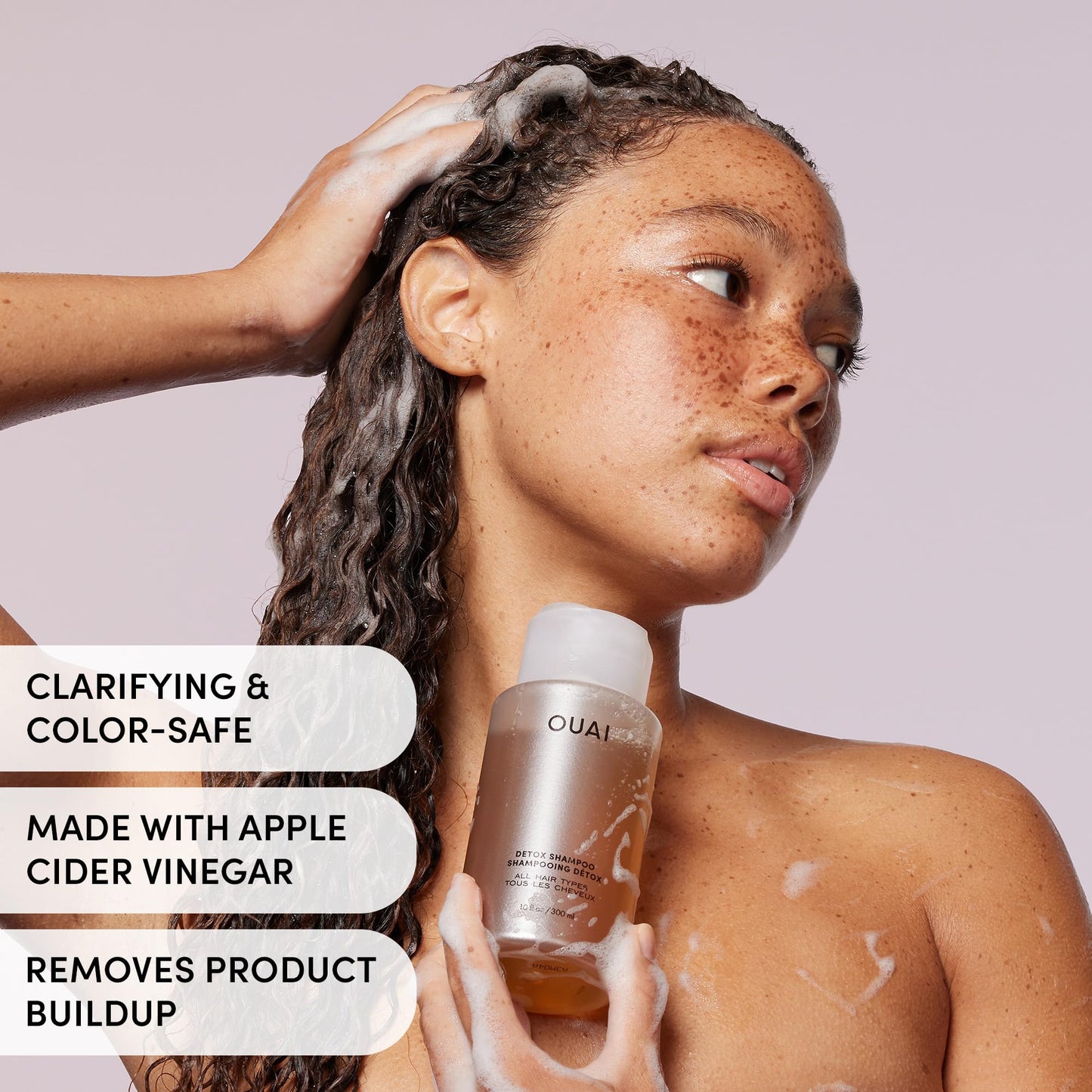 OUAI Detox Shampoo & Medium Hair Conditioner Bundle - Clarifying Shampoo for Build Up, Dirt, Oil, Product and Hard Water & Hydrating Conditioner for Medium Hair (2 Count) - Maple Wellness Supplements