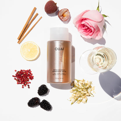 OUAI Detox Shampoo + Refill - Clarifying Shampoo for Build Up, Oil, Product & Hard Water - Apple Cider Vinegar & Keratin for Clean, Refreshed Hair - Sulfate Free Hair Care (2 Count, 10 Oz/32 Oz) - Maple Wellness Supplements