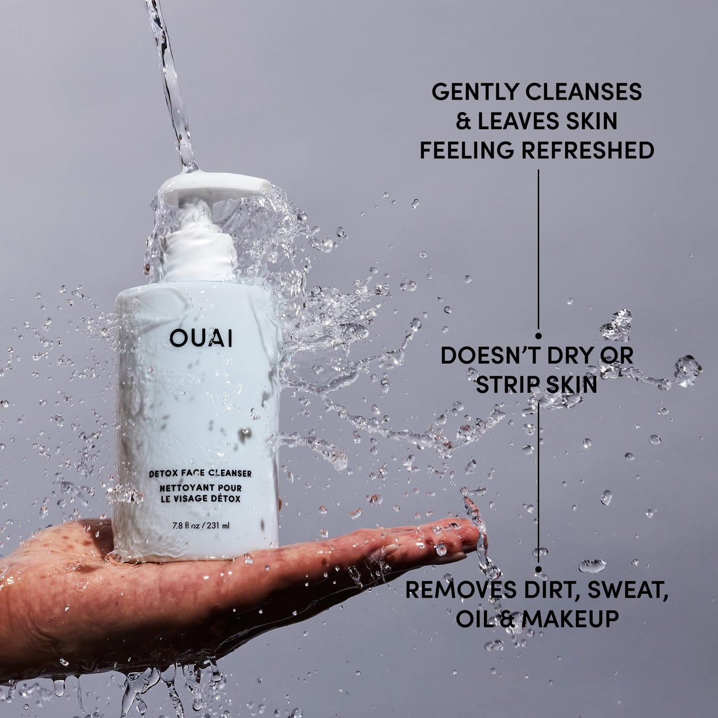 OUAI Detox Shower Routine Bundle - Gentle Detox Face Cleanser (7.8 Oz) and Clarifying Shampoo with Apple Cider Vinegar (10 Oz) - Removes Dirt, Oil, Product, Makeup, and Sunscreen - 2-Piece Bundle - Maple Wellness Supplements