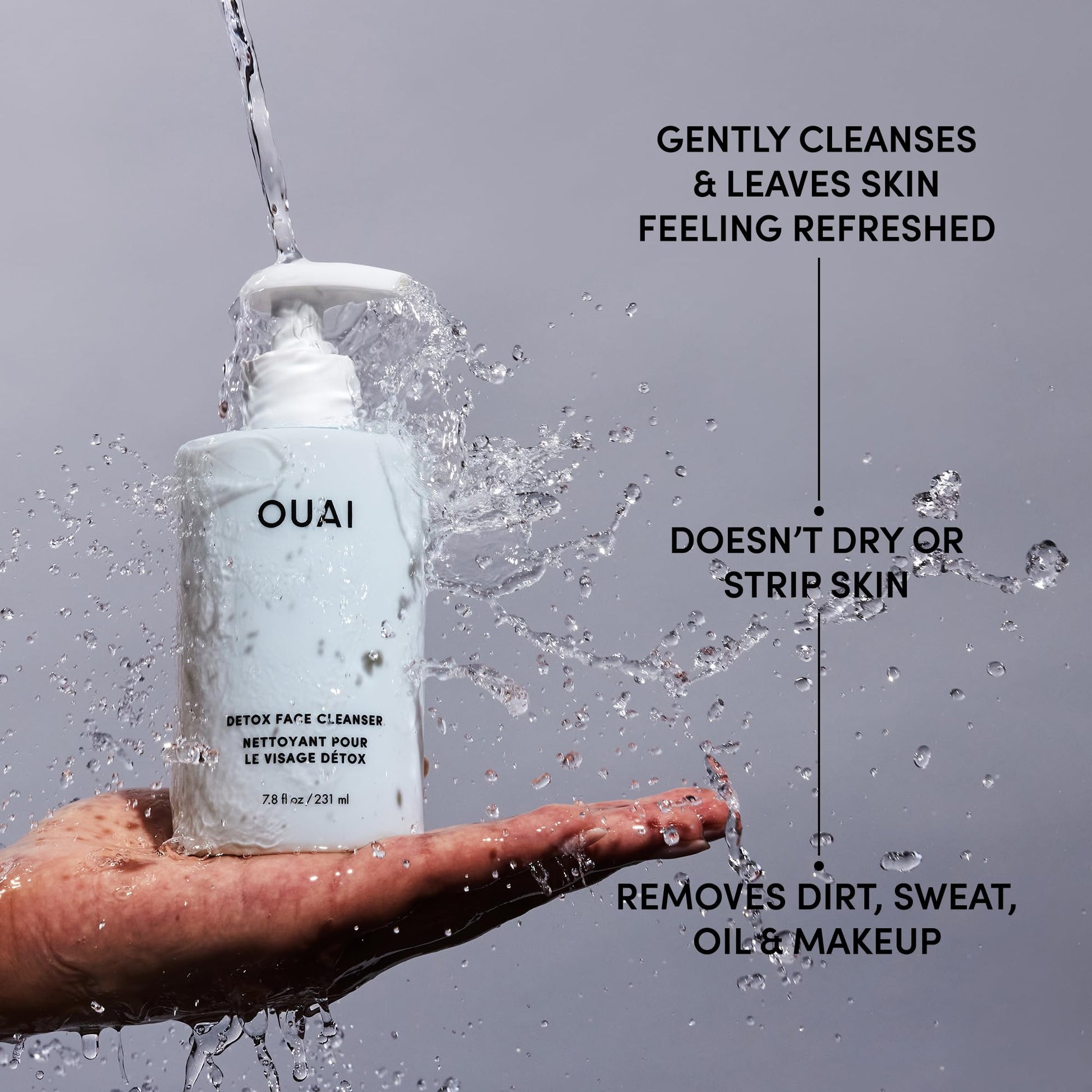 OUAI Detox Shower Routine Bundle - Gentle Detox Face Cleanser (7.8 Oz) and Clarifying Shampoo with Apple Cider Vinegar (10 Oz) - Removes Dirt, Oil, Product, Makeup, and Sunscreen - 2-Piece Bundle - Maple Wellness Supplements