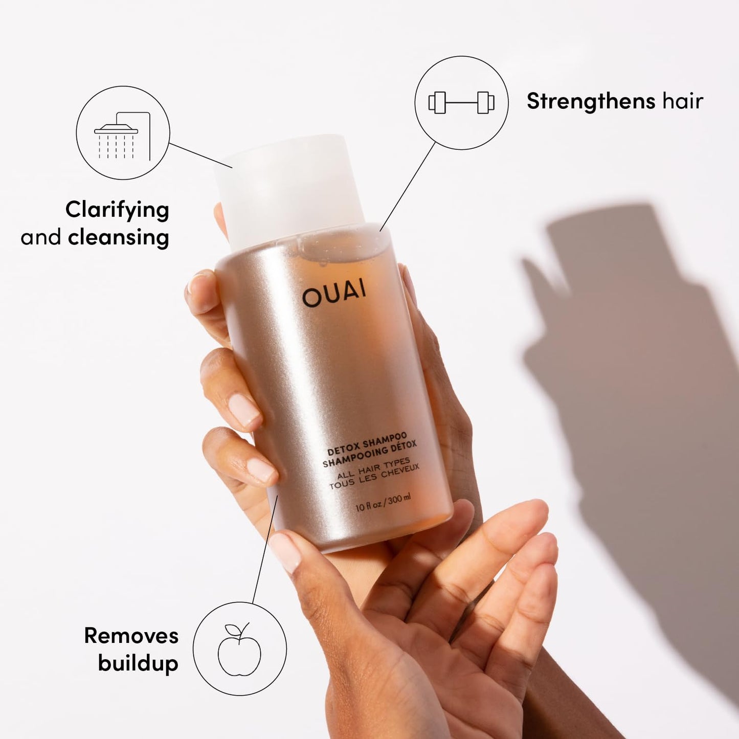 OUAI Detox Shower Routine Bundle - Gentle Detox Face Cleanser (7.8 Oz) and Clarifying Shampoo with Apple Cider Vinegar (10 Oz) - Removes Dirt, Oil, Product, Makeup, and Sunscreen - 2-Piece Bundle - Maple Wellness Supplements