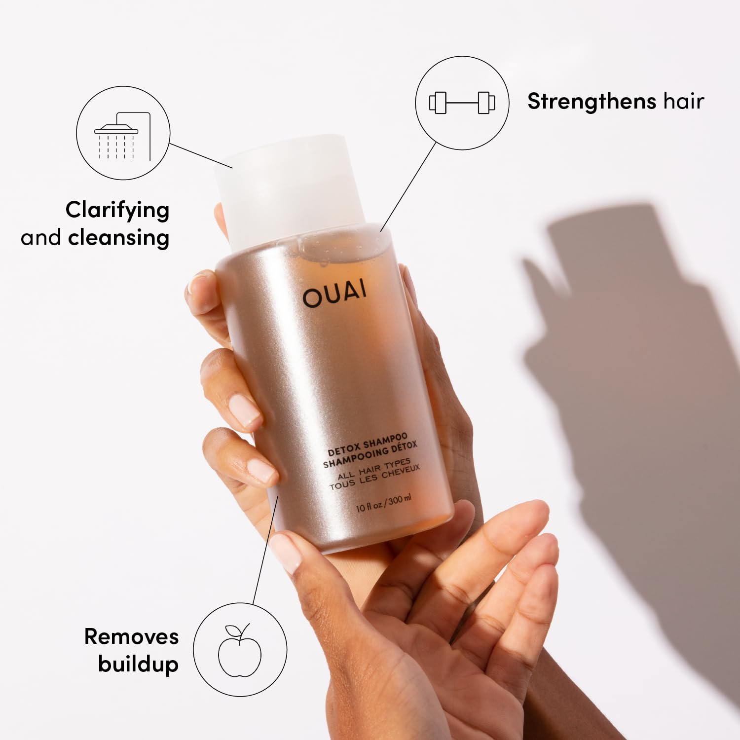 OUAI Detox Shower Routine Bundle - Gentle Detox Face Cleanser (7.8 Oz) and Clarifying Shampoo with Apple Cider Vinegar (10 Oz) - Removes Dirt, Oil, Product, Makeup, and Sunscreen - 2-Piece Bundle - Maple Wellness Supplements