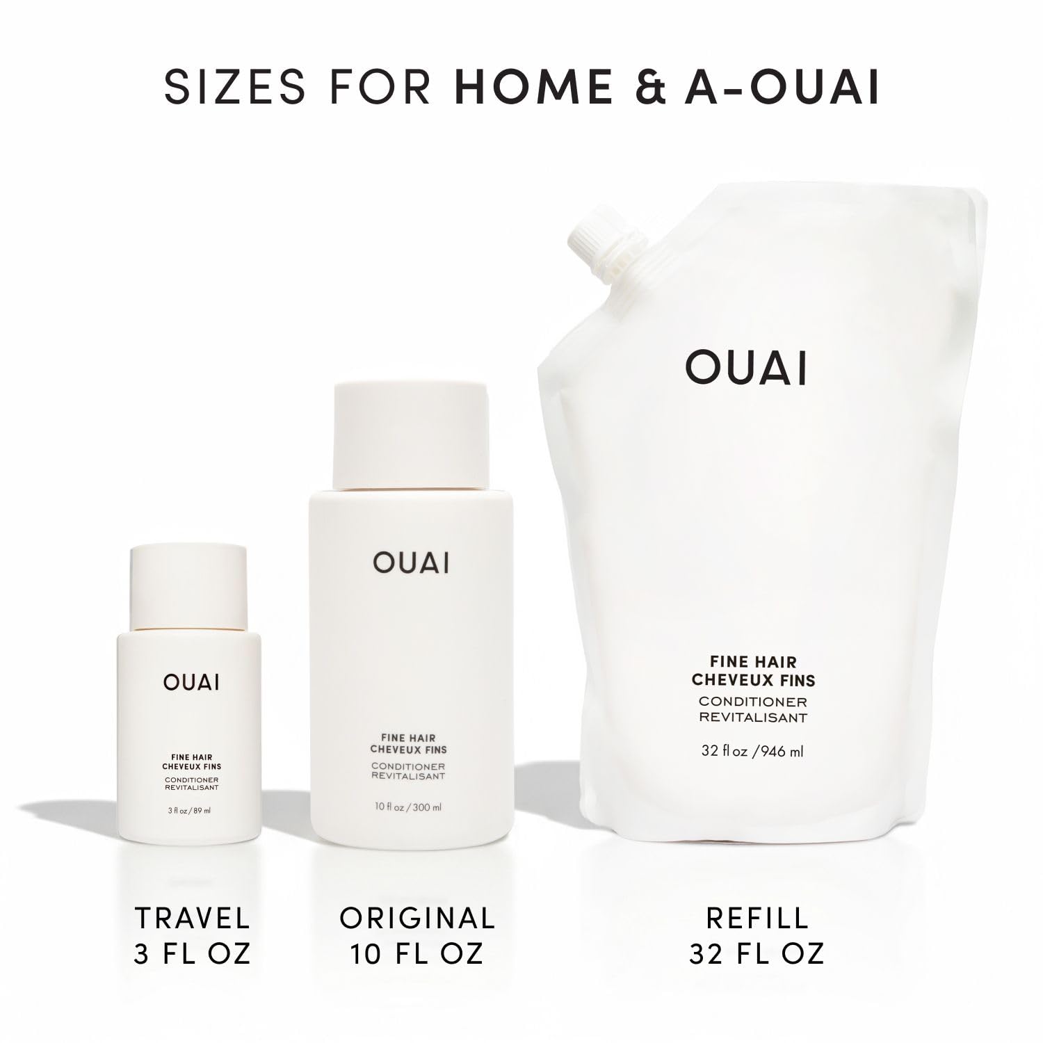 OUAI Fine Hair Conditioner Travel Size - Volumizing Conditioner for Fine Hair with Keratin, Biotin & Chia Seed Oil - Adds Softness, Bounce & Volume - Free from Parabens, Sulfates & Phthalates (3 Oz) - Maple Wellness Supplements