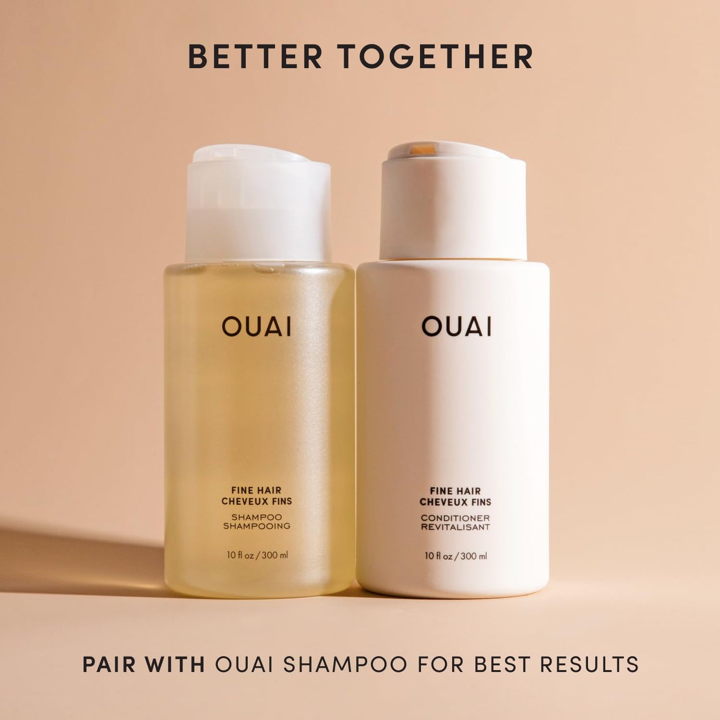 OUAI Fine Hair Conditioner Travel Size - Volumizing Conditioner for Fine Hair with Keratin, Biotin & Chia Seed Oil - Adds Softness, Bounce & Volume - Free from Parabens, Sulfates & Phthalates (3 Oz) - Maple Wellness Supplements