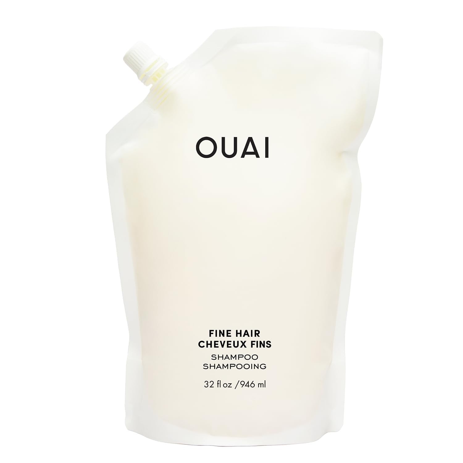 OUAI Fine Hair Shampoo Refill - Volumizing Shampoo for Fine Strands - Made with Biotin, Keratin & Chia Seed Oil - Strengthens, Nourishes & Thickens - Color-Safe & Sulfate Free Hair Care (32 Fl oz) - Maple Wellness Supplements