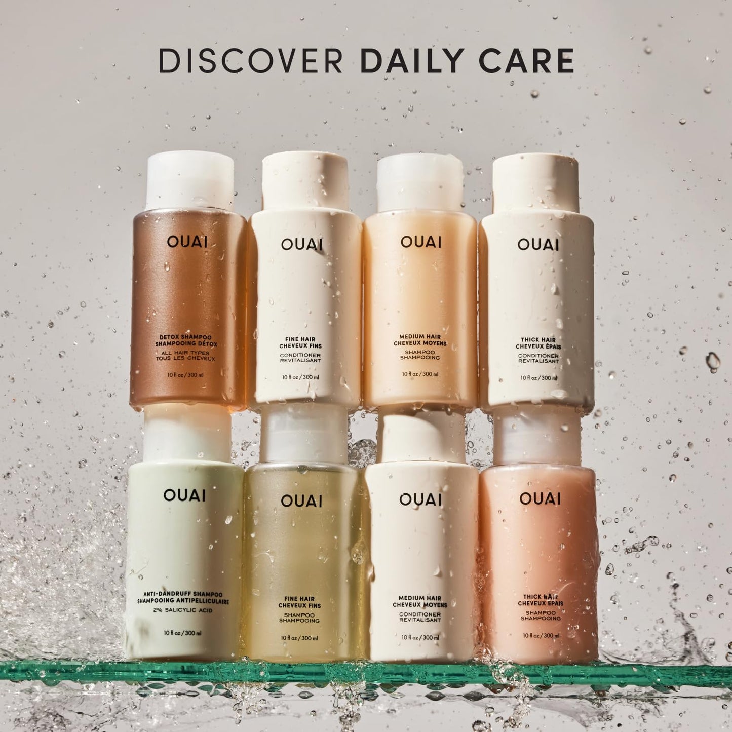 OUAI Fine Hair Shampoo - Volumizing Shampoo for Fine, Flat Strands - Made with Biotin, Keratin & Chia Seed Oil - Strengthens, Nourishes & Thickens - Color-Safe & Sulfate Free Hair Care (10 Fl oz) - Maple Wellness Supplements