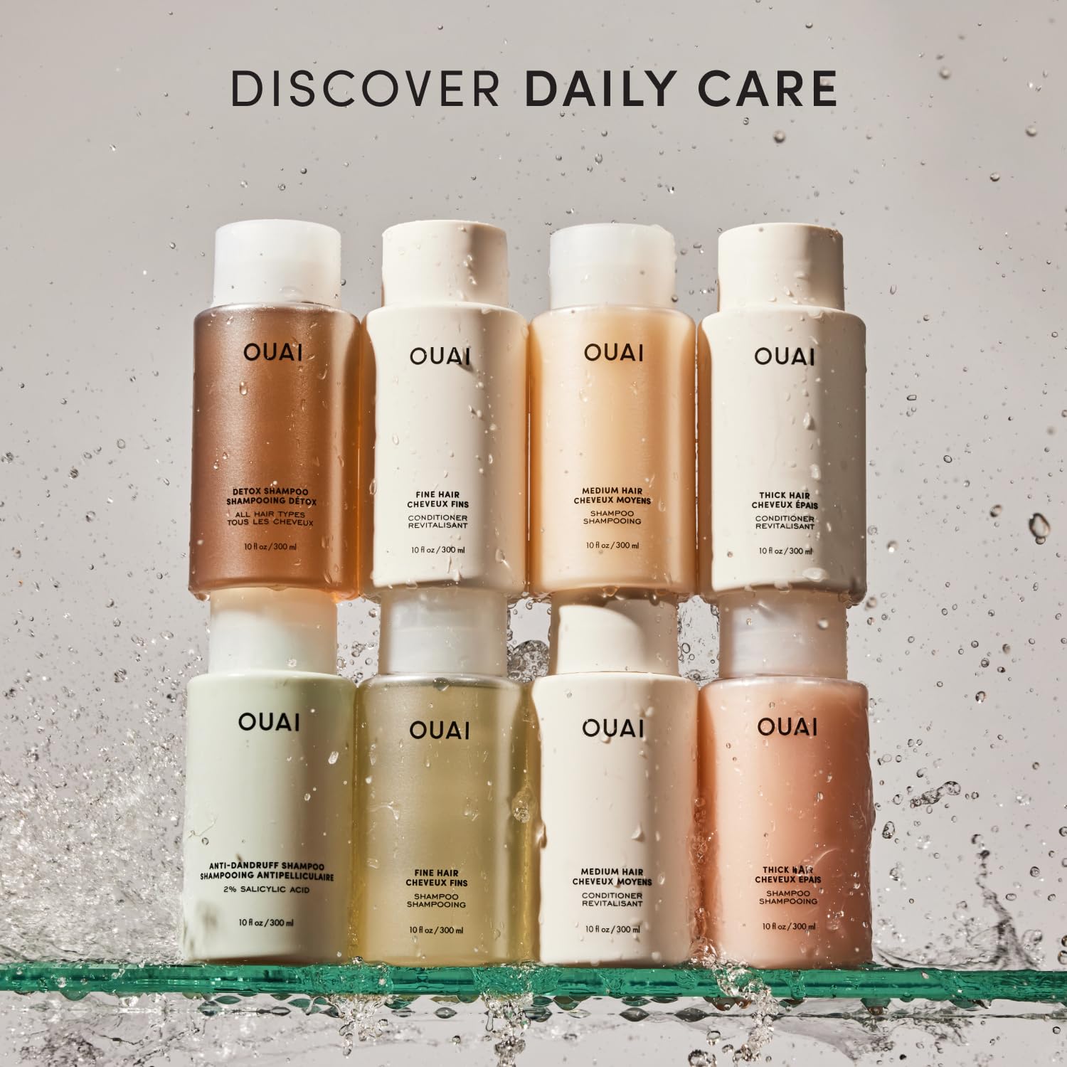OUAI Fine Hair Shampoo - Volumizing Shampoo for Fine, Flat Strands - Made with Biotin, Keratin & Chia Seed Oil - Strengthens, Nourishes & Thickens - Color-Safe & Sulfate Free Hair Care (10 Fl oz) - Maple Wellness Supplements