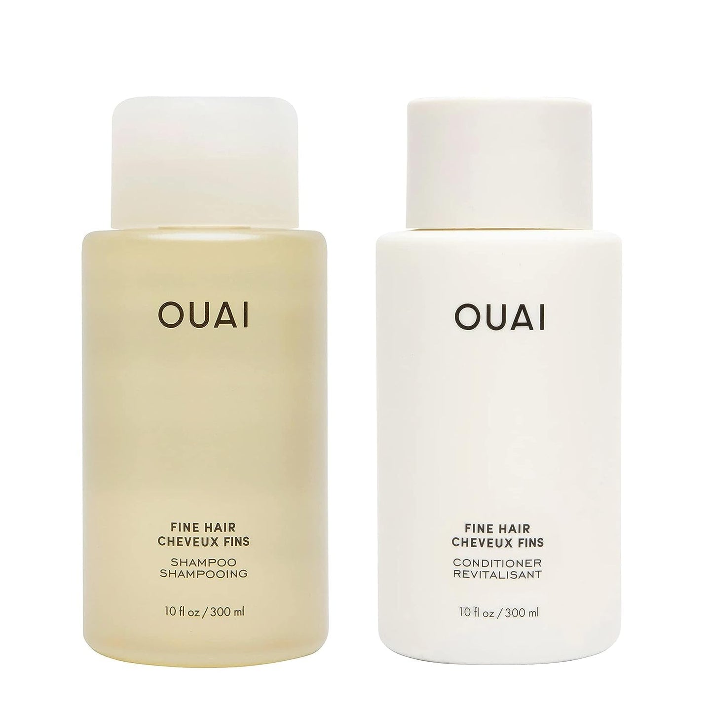 OUAI Fine Shampoo and Conditioner Set - Sulfate Free Shampoo and Conditioner for Women & Men - Made with Keratin, Marshmallow Root, Shea Butter & Avocado Oil - Free of Parabens & Phthalates (10 Fl Oz) - Maple Wellness Supplements