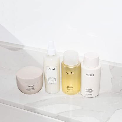 OUAI Fine Shampoo and Conditioner Set - Sulfate Free Shampoo and Conditioner for Women & Men - Made with Keratin, Marshmallow Root, Shea Butter & Avocado Oil - Free of Parabens & Phthalates (10 Fl Oz) - Maple Wellness Supplements