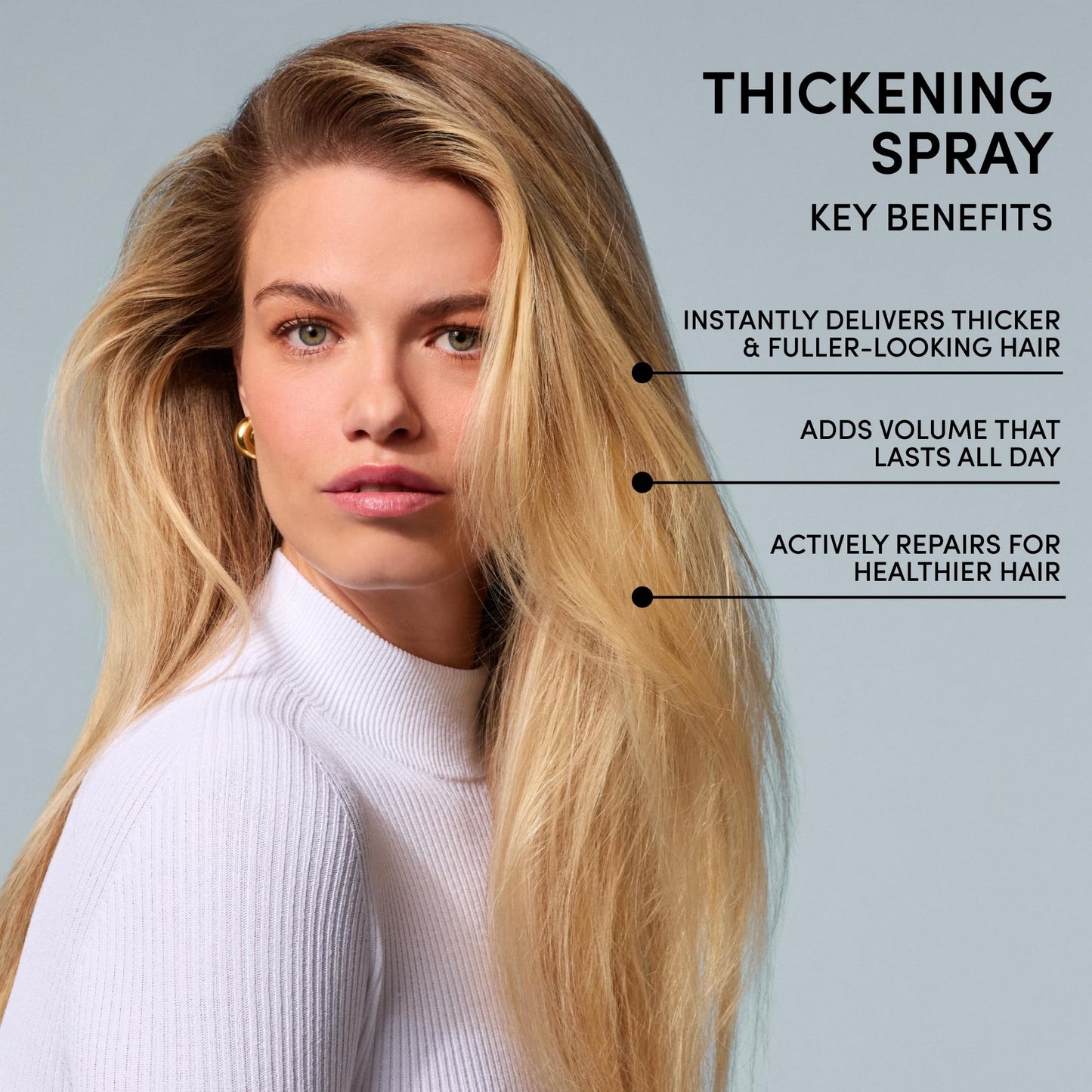 OUAI Hair Thickening Spray - Thickening & Volumizing Spray for Instantly Thicker, Fuller-Looking Hair - Protects, Strengthens & Repairs with Amaranth Peptide & Amino Acids (6 Fl Oz) - Maple Wellness Supplements