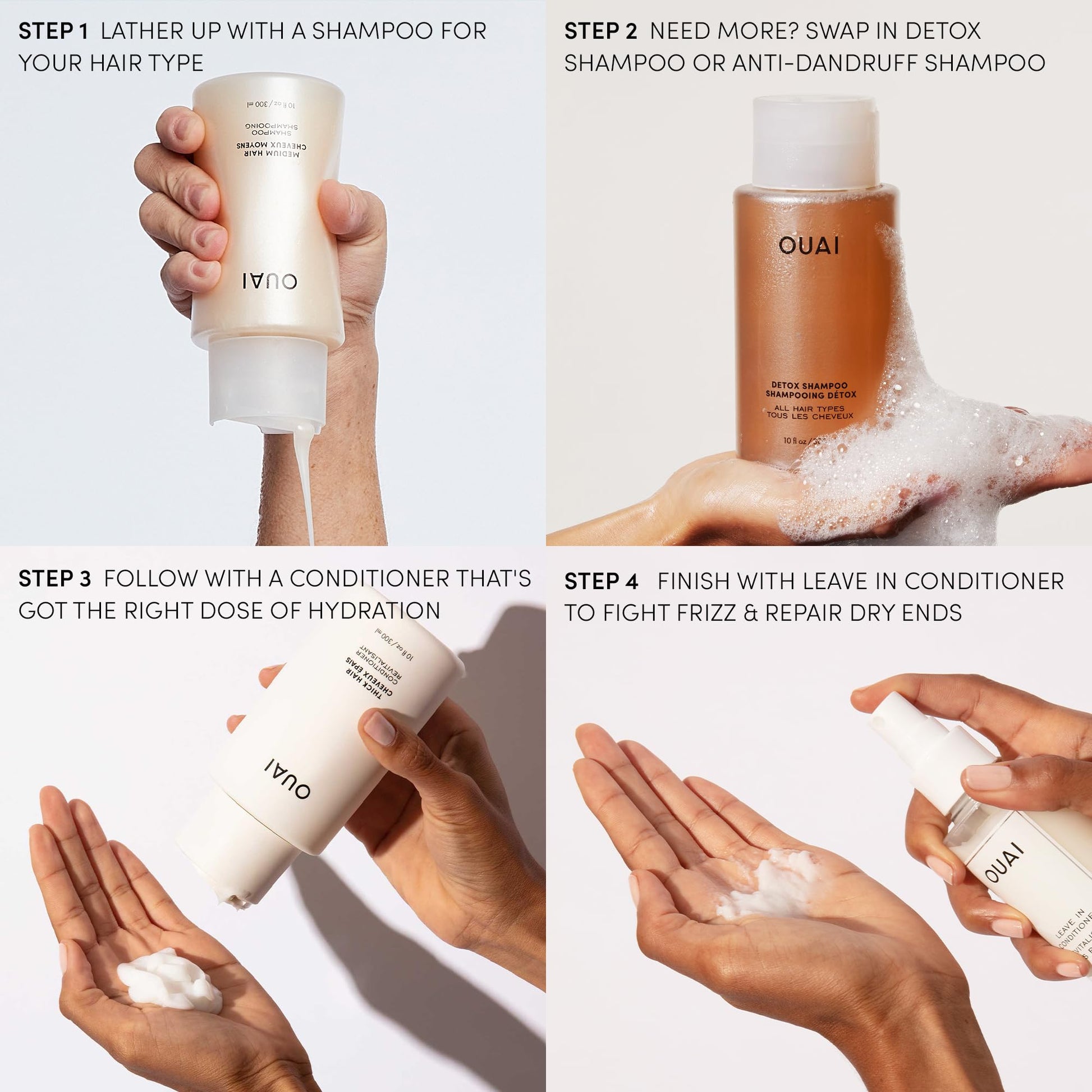 OUAI Leave In Conditioner & Heat Protectant for Hair - Prep Hair for Styling or Use as Detangling Spray to Fight Frizz & Flyaways - No Parabens, Sulfates or Phthalates (4.7 oz) - Maple Wellness Supplements