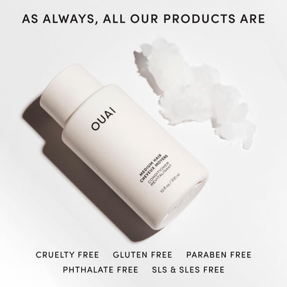 OUAI Medium Conditioner Refill - Hydrating Hair Conditioner with Coconut Oil, Babassu Oil, and Keratin - Strengthens, Repairs and Adds Shine - Paraben and Phthalate Free Hair Care Products (32 Oz) - Maple Wellness Supplements