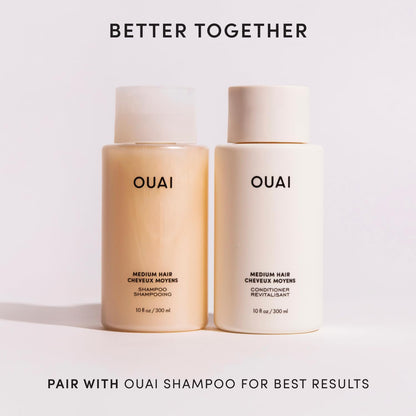 OUAI Medium Conditioner Refill - Hydrating Hair Conditioner with Coconut Oil, Babassu Oil, and Keratin - Strengthens, Repairs and Adds Shine - Paraben and Phthalate Free Hair Care Products (32 Oz) - Maple Wellness Supplements