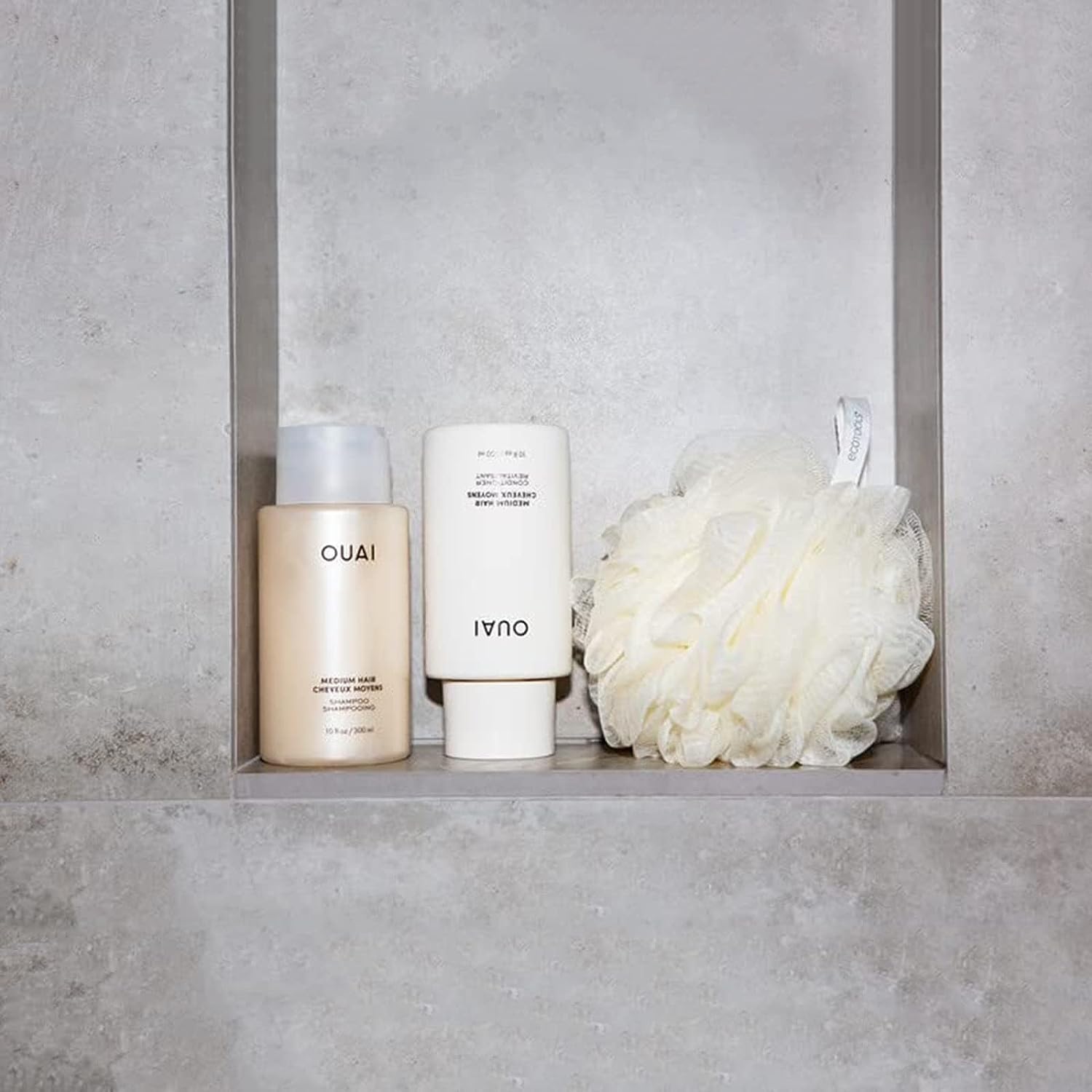 OUAI Medium Hair Shampoo and Conditioner Set - Sulfate-Free Shampoo and Conditioner for Women & Men - Made with Keratin, Shea Butter & Avocado Oil - Free of Parabens & Phthalates (10 Fl Oz) - Maple Wellness Supplements
