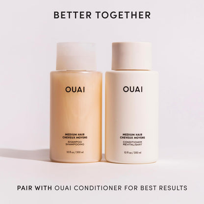 OUAI Medium Shampoo Refill - Hydrating Shampoo with Coconut Oil, Babassu, Kumquat Extract and Keratin - Strengthens, Nourishes and Adds Shine - Paraben, Phthalate and Sulfate Free Hair Care (32 Fl Oz) - Maple Wellness Supplements