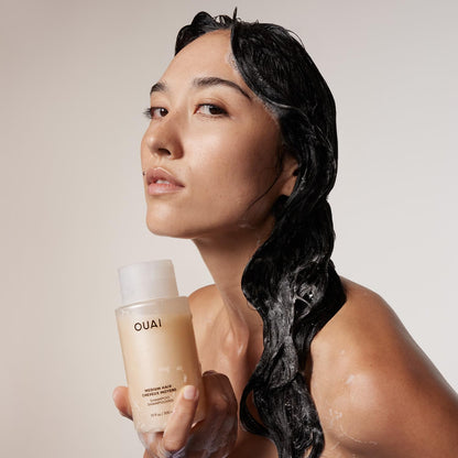 OUAI Medium Shampoo Refill - Hydrating Shampoo with Coconut Oil, Babassu, Kumquat Extract and Keratin - Strengthens, Nourishes and Adds Shine - Paraben, Phthalate and Sulfate Free Hair Care (32 Fl Oz) - Maple Wellness Supplements