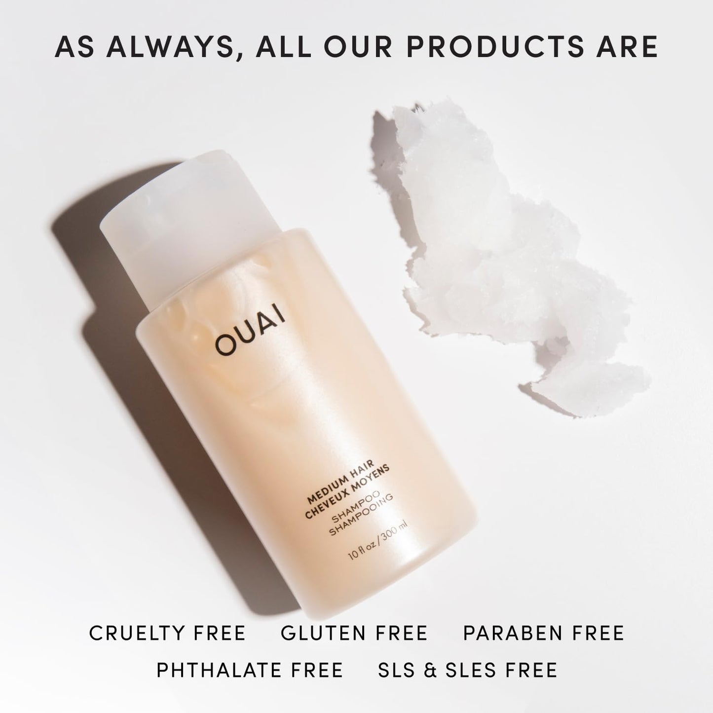 OUAI Medium Shampoo Refill - Hydrating Shampoo with Coconut Oil, Babassu, Kumquat Extract and Keratin - Strengthens, Nourishes and Adds Shine - Paraben, Phthalate and Sulfate Free Hair Care (32 Fl Oz) - Maple Wellness Supplements