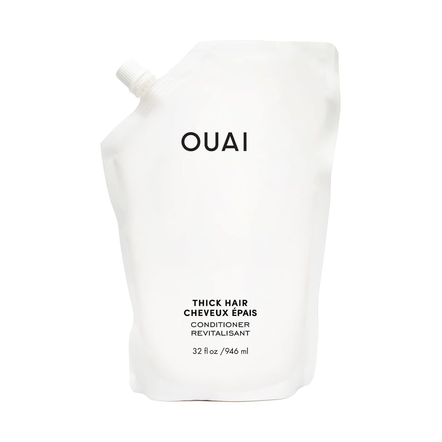 OUAI Thick Hair Conditioner Refill - Moisturizing Conditioner for Dry, Frizzy Hair - Keratin, Marshmallow Root, Shea Butter and Avocado Oil - Paraben, Phthalate & Sulfate Free (32 Oz) - Maple Wellness Supplements