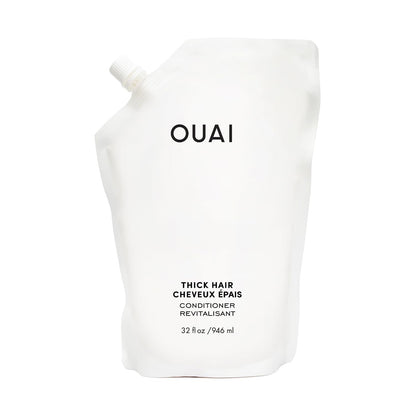 OUAI Thick Hair Conditioner Refill - Moisturizing Conditioner for Dry, Frizzy Hair - Keratin, Marshmallow Root, Shea Butter and Avocado Oil - Paraben, Phthalate & Sulfate Free (32 Oz) - Maple Wellness Supplements