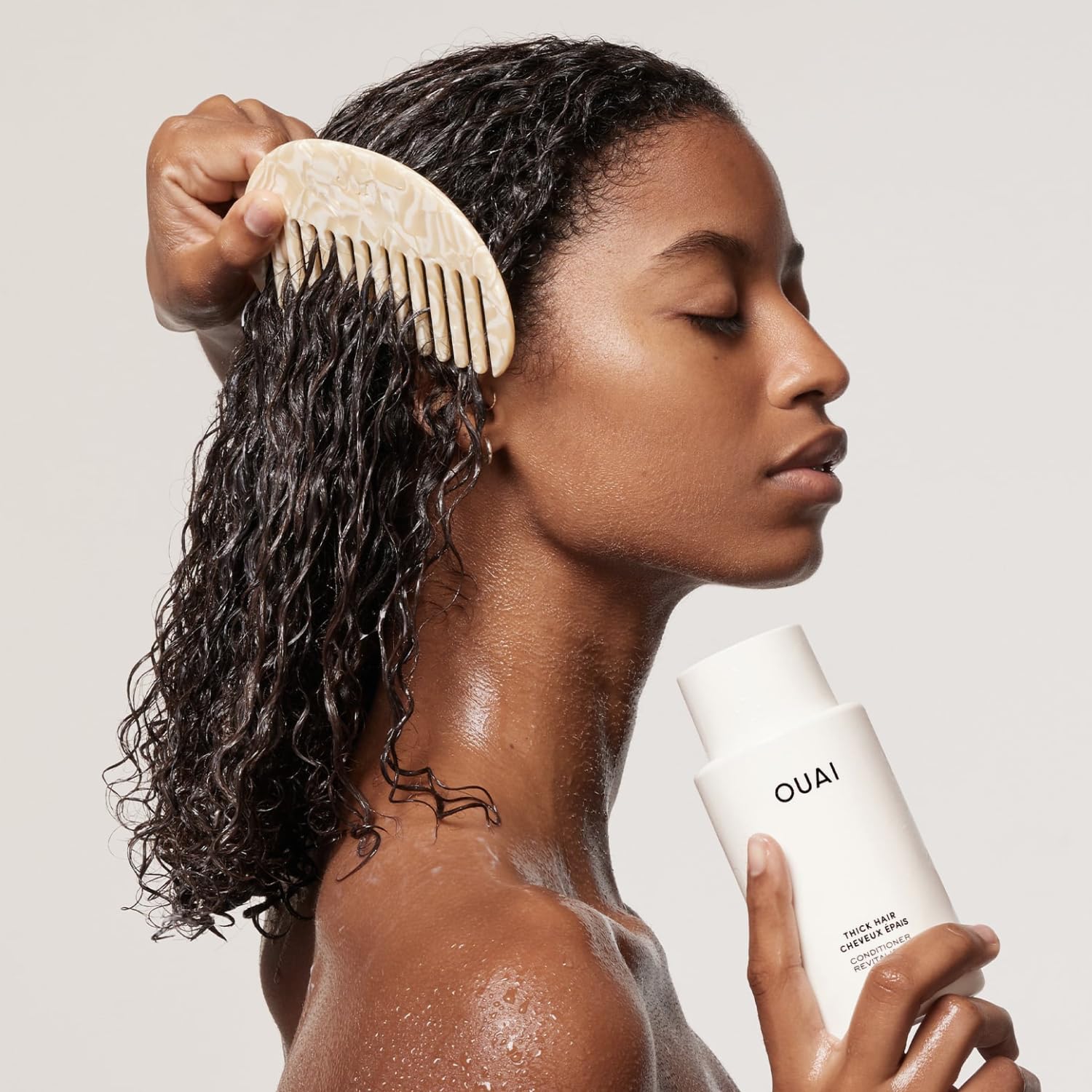 OUAI Thick Hair Conditioner Refill - Moisturizing Conditioner for Dry, Frizzy Hair - Keratin, Marshmallow Root, Shea Butter and Avocado Oil - Paraben, Phthalate & Sulfate Free (32 Oz) - Maple Wellness Supplements
