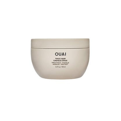OUAI Thick Hair Mask - Treatment Masque with Almond Oil, Olive Oil, & Hydrolyzed Keratin to Restore Damaged Hair - Phthalate & Paraben Free Masque (3.4 Oz) - Maple Wellness Supplements