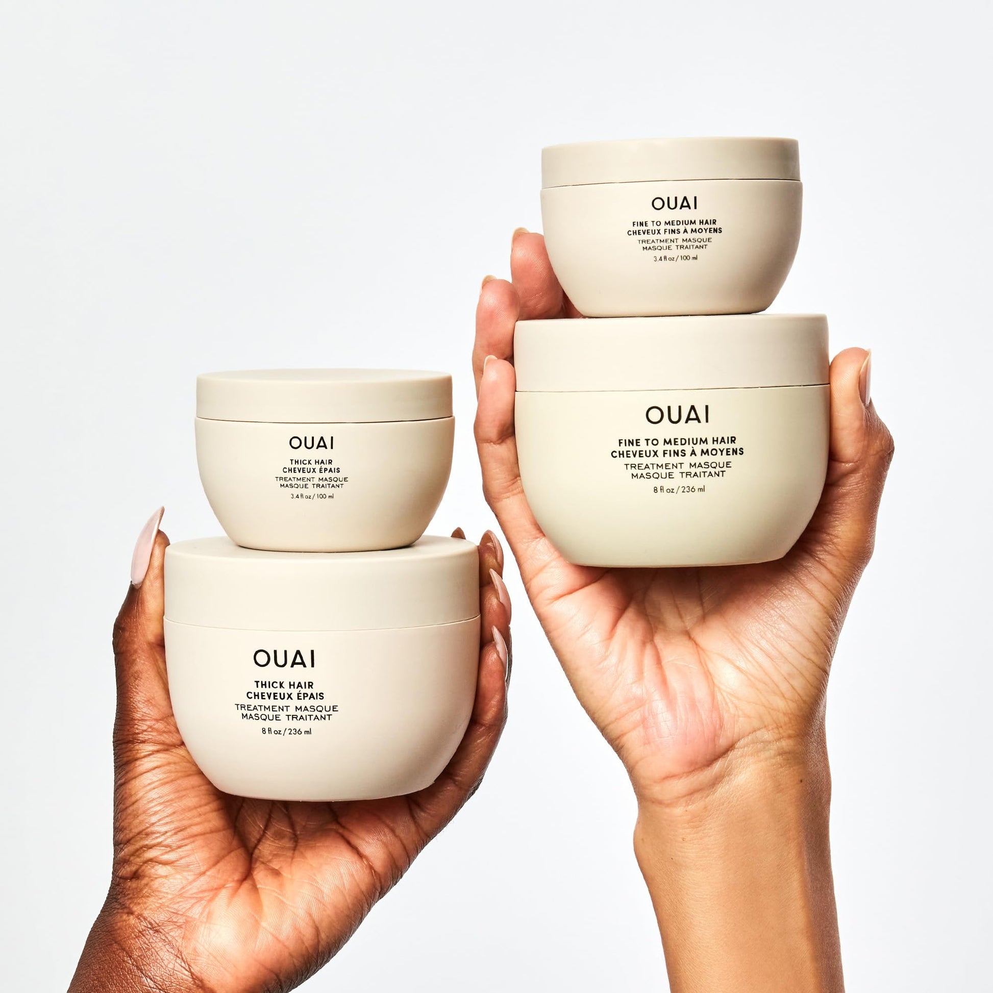 OUAI Thick Hair Mask - Treatment Masque with Almond Oil, Olive Oil, & Hydrolyzed Keratin to Restore Damaged Hair - Phthalate & Paraben Free Masque (3.4 Oz) - Maple Wellness Supplements