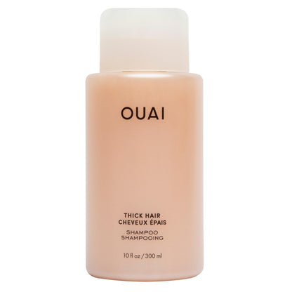 OUAI Thick Shampoo - Moisturizing Shampoo with Keratin, Marshmallow Root, Shea Butter, Avocado Oil for Thick Hair - Strengthens & Hydrates Strands - Paraben, Phthalate & Sulfate Free (10 Fl Oz) - Maple Wellness Supplements