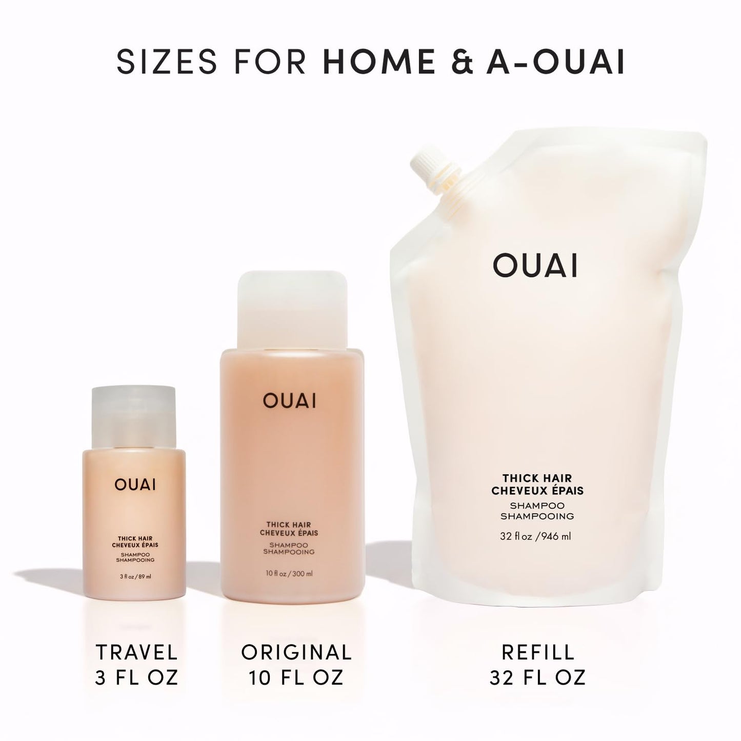 OUAI Thick Shampoo - Moisturizing Shampoo with Keratin, Marshmallow Root, Shea Butter, Avocado Oil for Thick Hair - Strengthens & Hydrates Strands - Paraben, Phthalate & Sulfate Free (10 Fl Oz) - Maple Wellness Supplements
