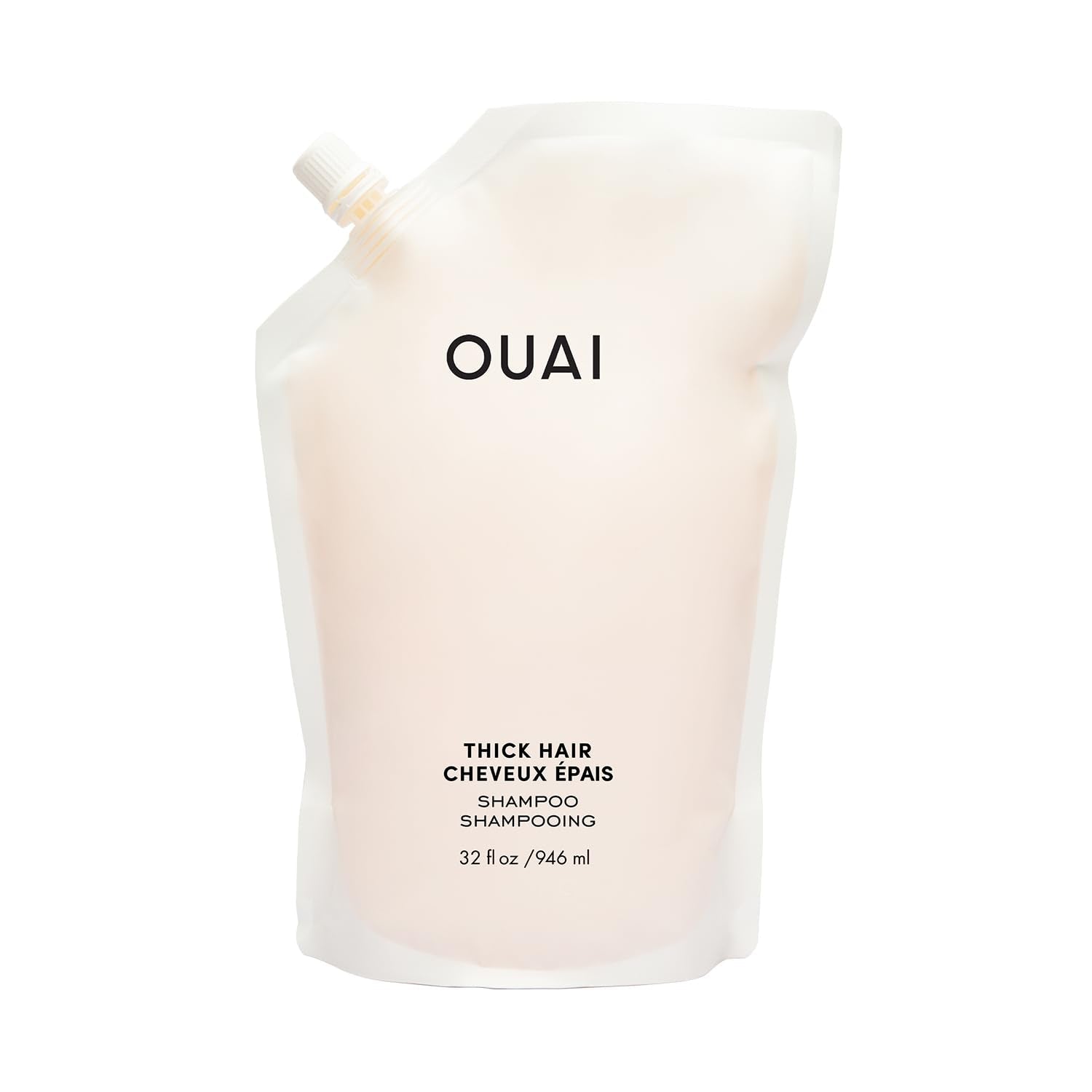OUAI Thick Shampoo Refill - Moisturizing Shampoo with Keratin, Marshmallow Root, Shea Butter & Avocado Oil for Thick Hair - Strengthens & Hydrates - Paraben, Phthalate & Sulfate Free (32 Fl Oz) - Maple Wellness Supplements